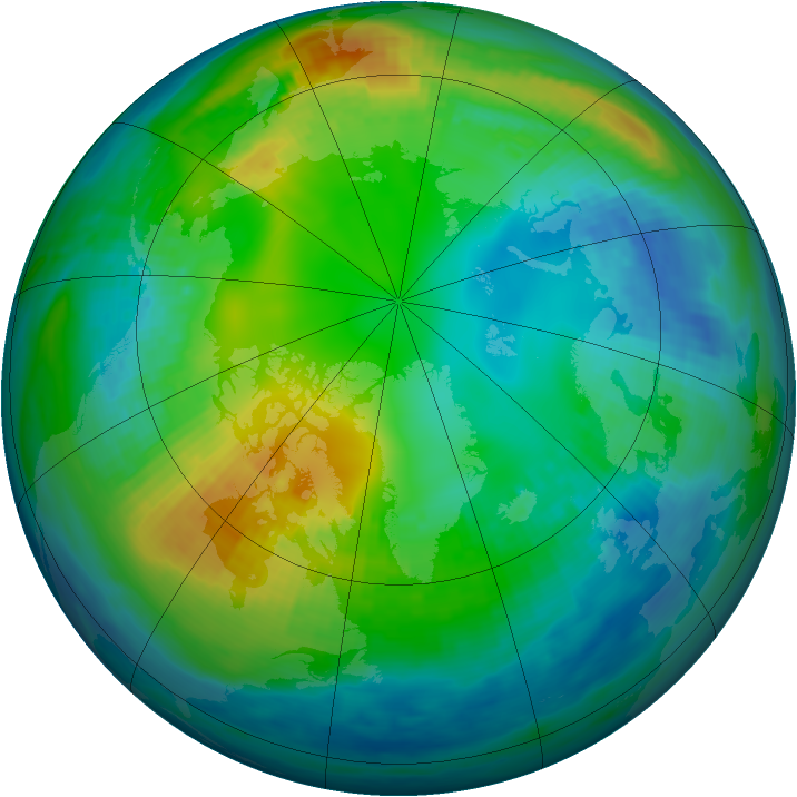 Arctic ozone map for 07 November 1979